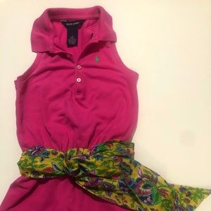 Girls Ralph Lauren Romper with Floral belt